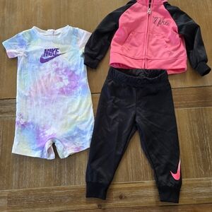Nike Kids Tie-Dye Romper and Tracksuit Set